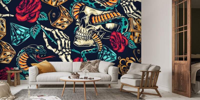 skull wallpaper for walls